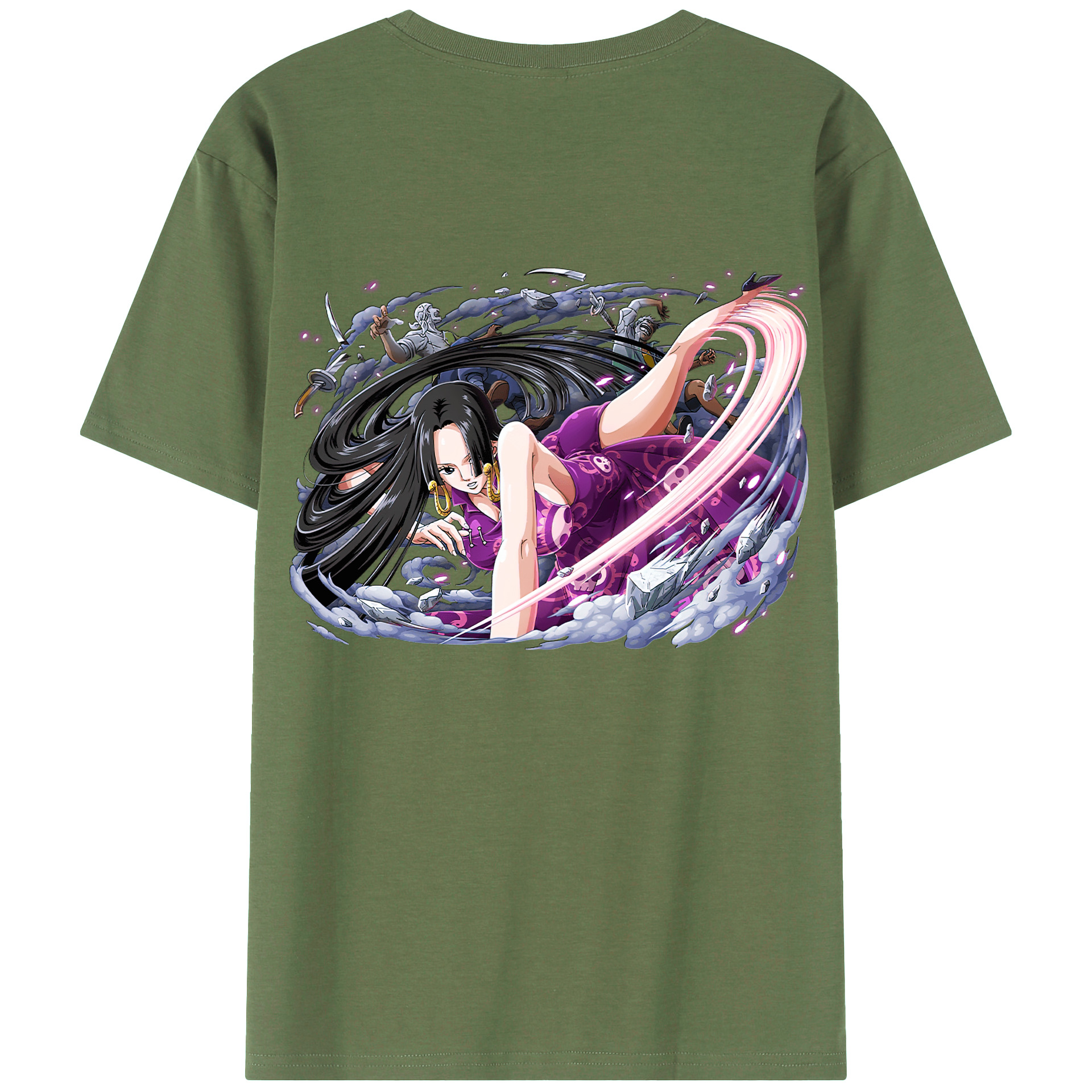 ワンピース ボア・ハンコック ONE PIECE Boa·Hancock 綿100％ メンズ半袖Tシャツ（バックプリント） 通気性